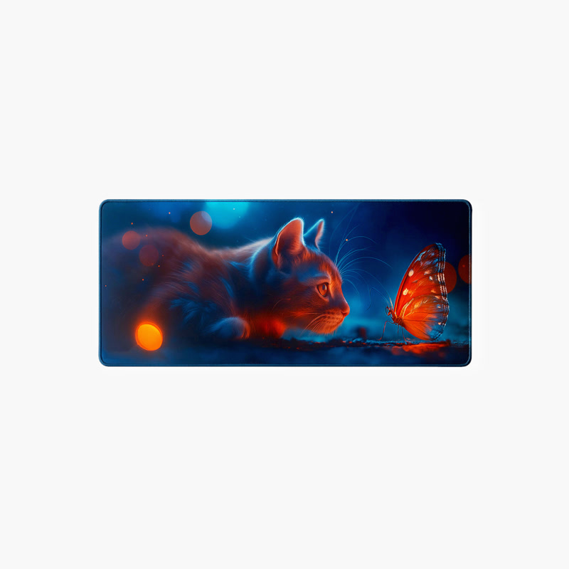 Image of Alfombrilla gaming Gamezelle Curious Cat grande (extendida) (800×300 mm)
