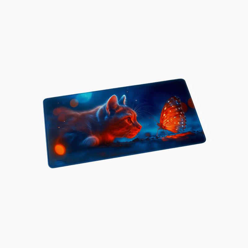 Image of Alfombrilla gaming Gamezelle Curious Cat grande (extendida) (800×300 mm)