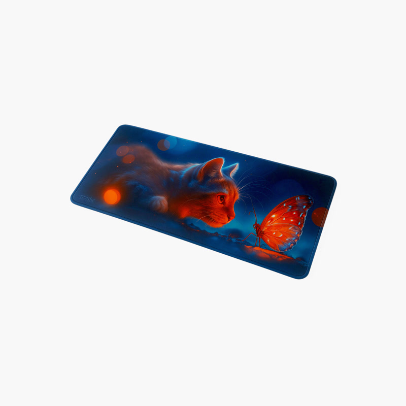 Image of Alfombrilla gaming Gamezelle Curious Cat grande (extendida) (800×300 mm)