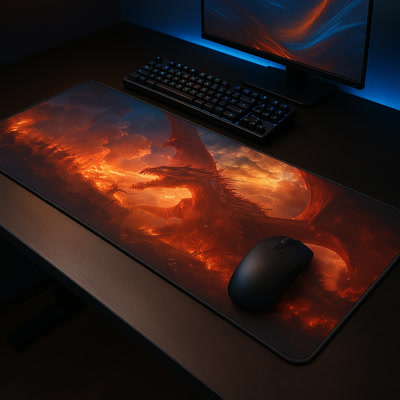 Picture of Alfombrilla gaming Gamezelle Fire Dragon Fury grande (extendida) (800×300 mm)