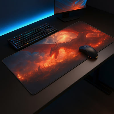 Picture of Alfombrilla gaming Gamezelle Fire Dragon Fury grande (extendida) (800×300 mm)