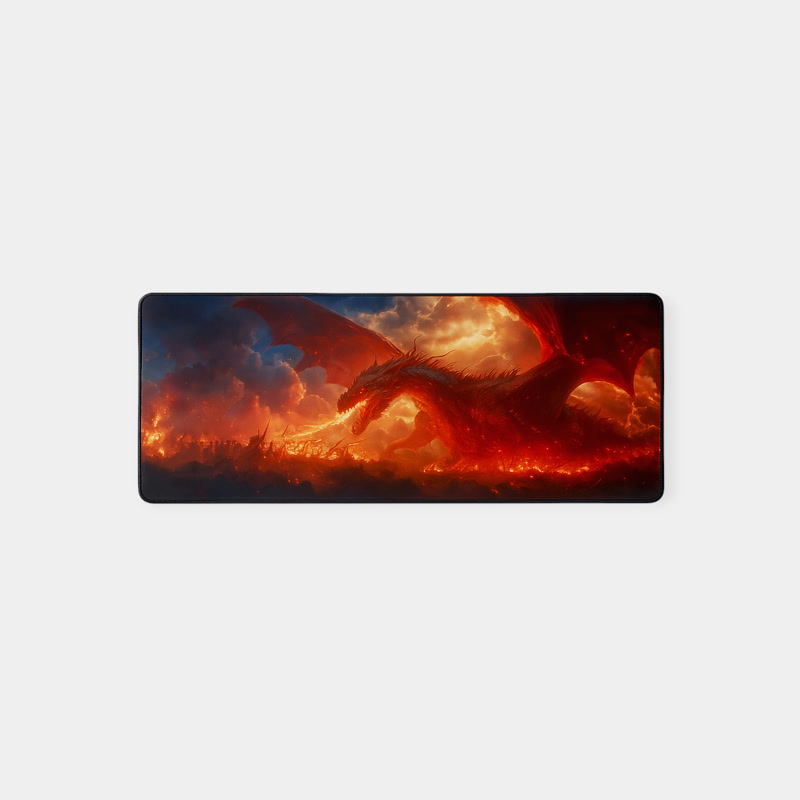 Image of Alfombrilla gaming Gamezelle Fire Dragon Fury grande (extendida) (800×300 mm)