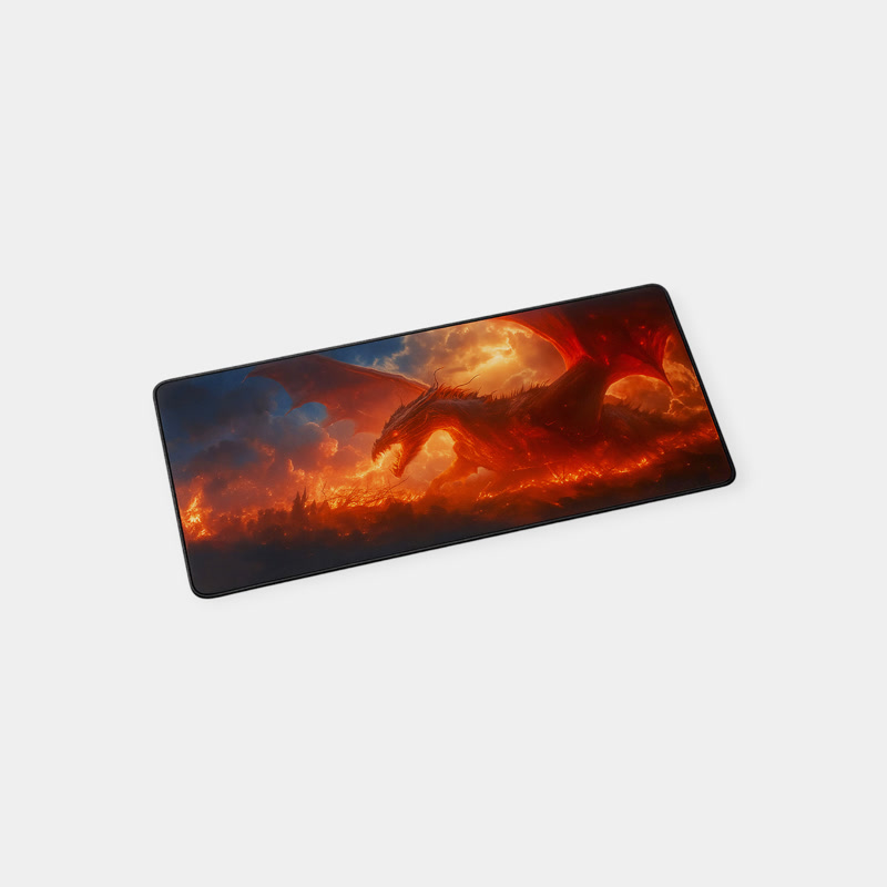 Image of Alfombrilla gaming Gamezelle Fire Dragon Fury grande (extendida) (800×300 mm)
