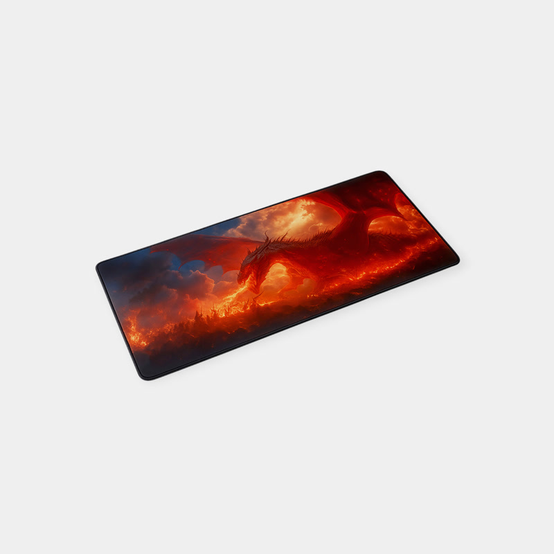 Image of Alfombrilla gaming Gamezelle Fire Dragon Fury grande (extendida) (800×300 mm)