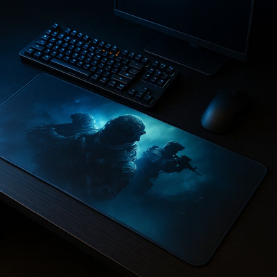 Picture of Alfombrilla gaming Gamezelle Ghost Special Forces Trident grande (extendida) (800×300 mm)