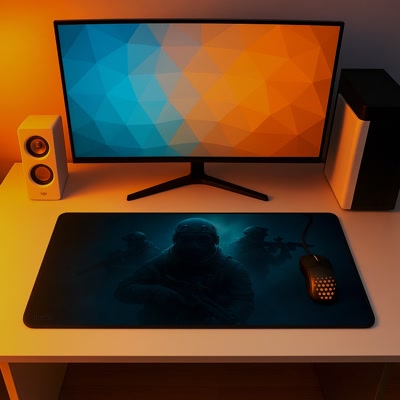 Picture of Alfombrilla gaming Gamezelle Ghost Special Forces Trident grande (extendida) (800×300 mm)